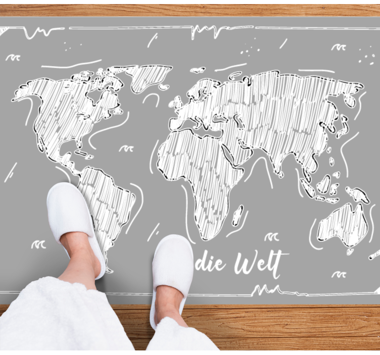 Worldwide map outline world map vinyl rug - TenStickers