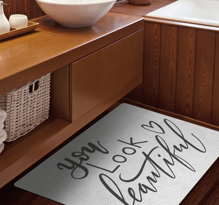 You look beautiful bathroom vinyl rug - TenStickers