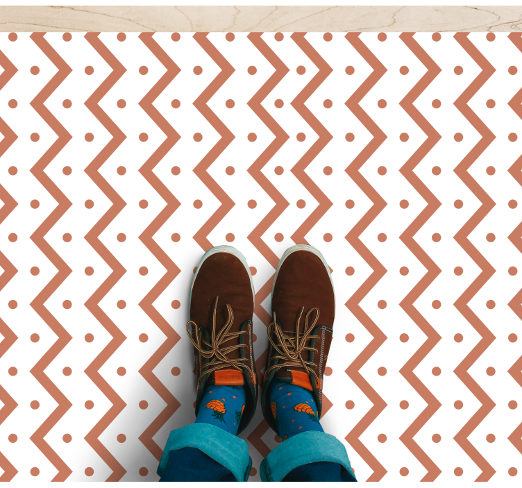 Zigzag and Dots geometric vinyl rug - TenStickers