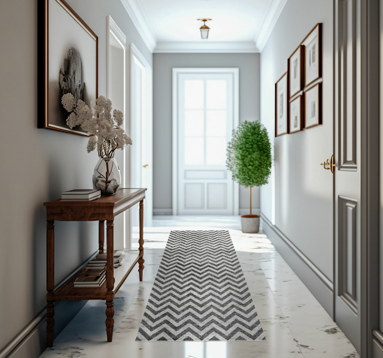 Zig zag pattern geometric vinyl hallway runner - TenStickers
