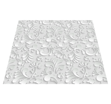 3D floral pattern white  vinyl rug - TenStickers