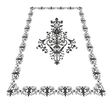 Aged damask white  vinyl rug - TenStickers