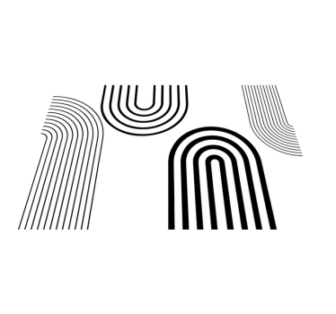 Thin minimalist black arcs white  vinyl rug - TenStickers