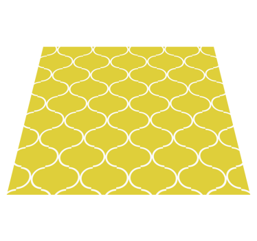 Geometric line pattern yellow vinyl rug - TenStickers
