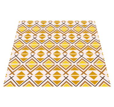 Geometric graphic design yellow vinyl rug - TenStickers