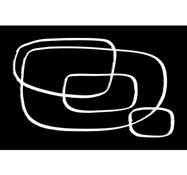 Line art black vinyl rug - TenStickers