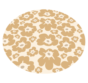 Beige poppies floral vinyl rug - TenStickers