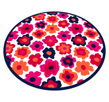 Red poppy floral vinyl rug - TenStickers