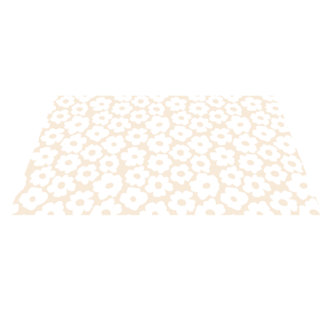 White poppy floral vinyl rug - TenStickers