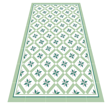 Hydraulic Green kitchen vinyl rug - TenStickers