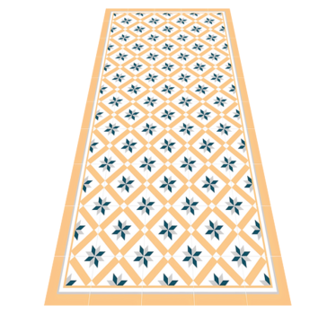 Hydraulic Yellow kitchen vinyl rug - TenStickers