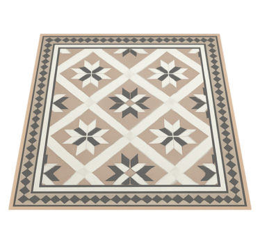 Beige Moroccan style tile vinyl rug - TenStickers