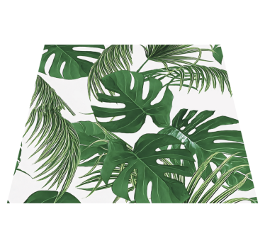 Tropical leaves design outdoor vinyl rug - TenStickers