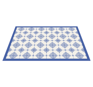 Moroccan beige tiles blue vinyl rug - TenStickers