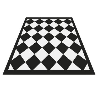 Diagonal black squares square vinyl rug - TenStickers