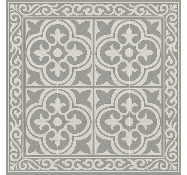 Elegant grey tiles square vinyl rug - TenStickers