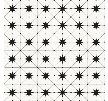Encaustic Star Pattern dining room vinyl rug - TenStickers