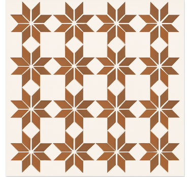 Terracotta Star Tile dining room vinyl rug - TenStickers