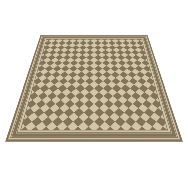 Brown Diamond Grid dining room vinyl rug - TenStickers