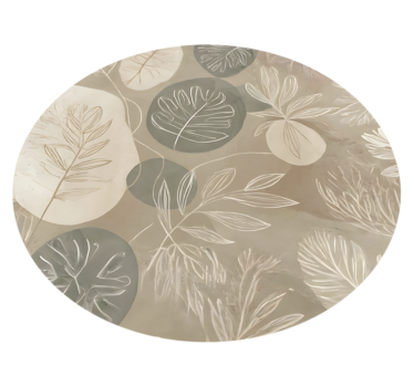 Neutral Botanical Abstract dining room vinyl rug - TenStickers