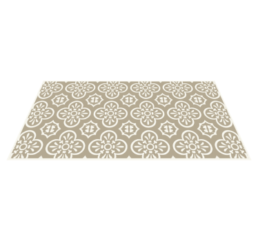 Monochromatic Encaustic Border dining room vinyl rug - TenStickers