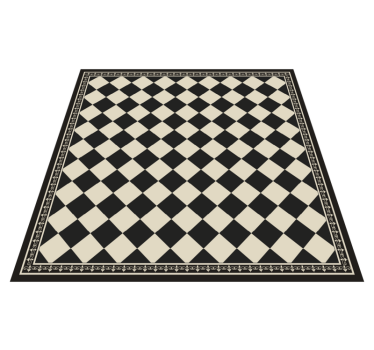 Living room vinyl rug black checkerboard design - TenStickers
