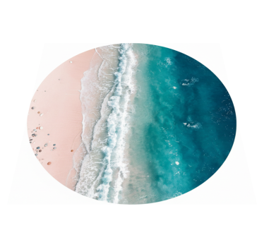 Living room vinyl rug the beach circle - TenStickers