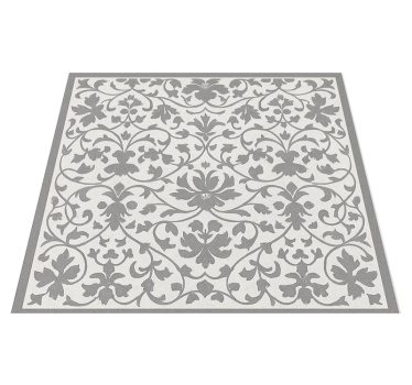 Kitchen vinyl rug in elegant grey arabesque - TenStickers