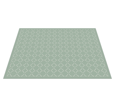 Muted celadon lattice kitchen vinyl rug - TenStickers