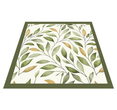 Kitchen vinyl rug watercolor leafy trail - TenStickers