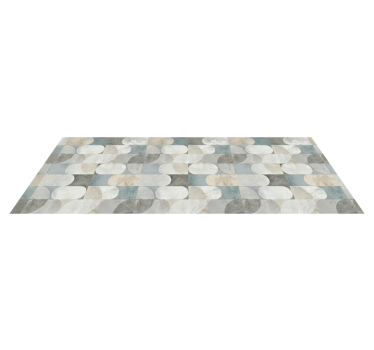 Kitchen vinyl rug in modern pill mosaic design - TenStickers