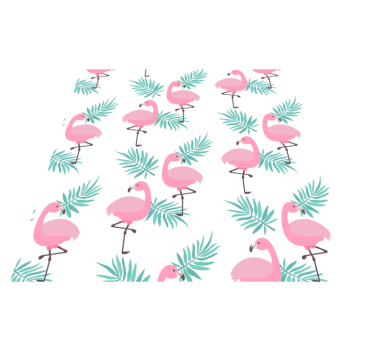 Animal vinyl rug with tropical flamingo design - TenStickers