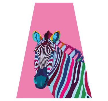 Animal vinyl rug zebra pop art design - TenStickers