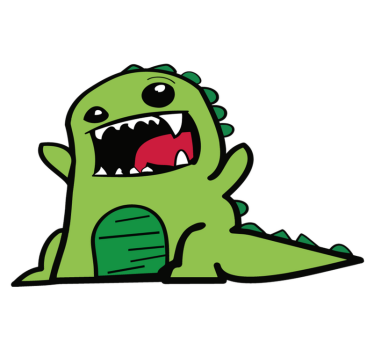 Green dinosaur doodle scary animal vinyl rug - TenStickers
