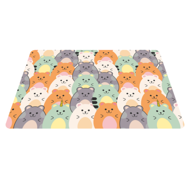 Animal vinyl rug multicolor hamsters munching - TenStickers
