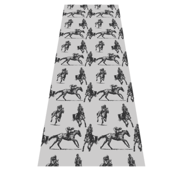 Animal vinyl rug featuring gray horses in various poses - TenStickers