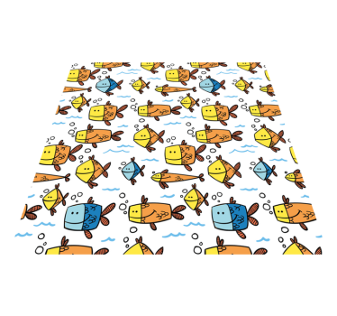 Animal vinyl rug multicolor fish kids design - TenStickers