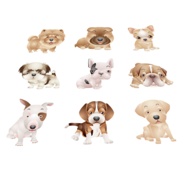Cute puppies animal vinyl rug - TenStickers