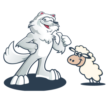 Joyful wolf character animal vinyl rug - TenStickers
