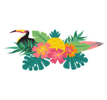 Tropical bird design animal vinyl rug - TenStickers