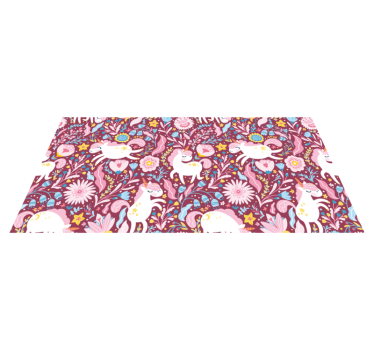 Animal vinyl rug playful unicorns design - TenStickers