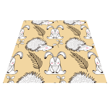 Cute animal patterns animal vinyl rug - TenStickers