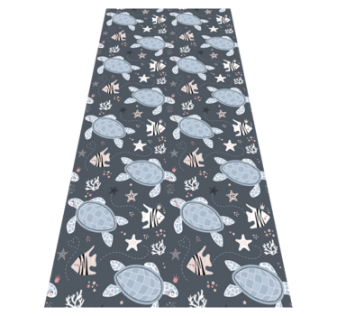 Animal vinyl rug turtles and fish under sea - TenStickers