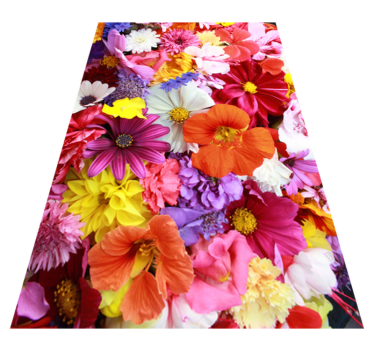 Plenty of colorful flowers floral vinyl rug - TenStickers