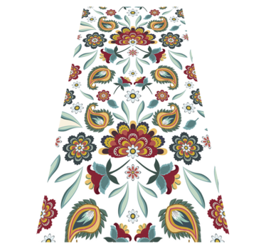 Ethnic floral motif floral vinyl rug - TenStickers