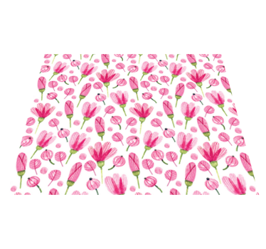 Floral vinyl rug with pink watercolor flowers - TenStickers