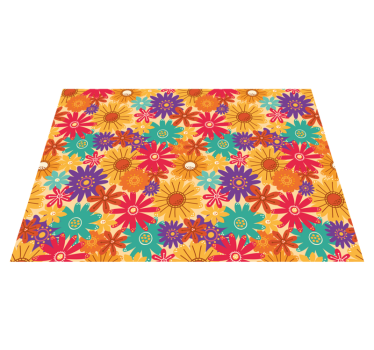 Floral vinyl rug abundant with blooms - TenStickers
