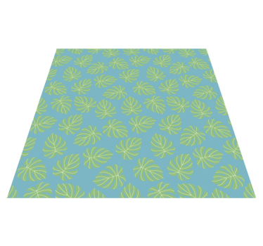 Floral vinyl rug with summertime green leaves design - TenStickers