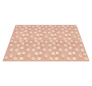 Flower rug with modern daisy design - TenStickers