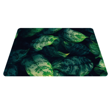 Floral vinyl rug with maranta leaves design - TenStickers